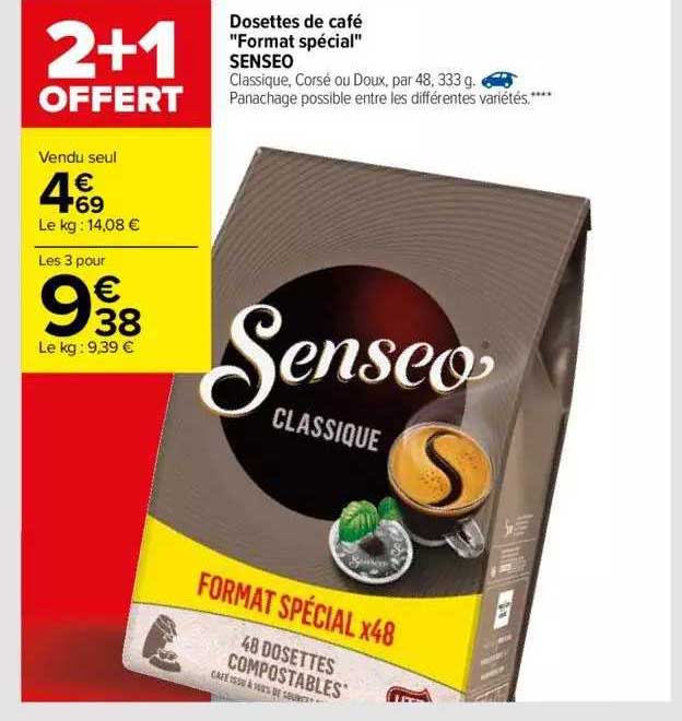 dosettes de café "format spécial" senseo