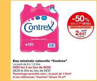 eau minérale naturelle contrex -50% sur le 2ème article immédiatement