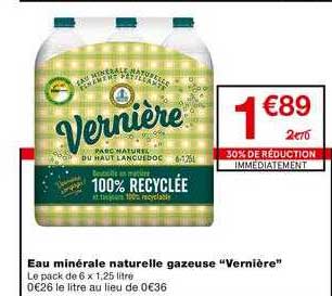 Eau Minérale Naturelle Gazeuse Vernière