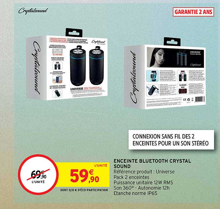 enceinte bluetooth crystal sound