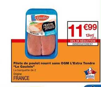filets de poulet nourri sans ogm l'extra tendre "le gaulois"