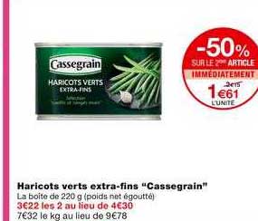 haricots verts extra-fins "cassegrain"