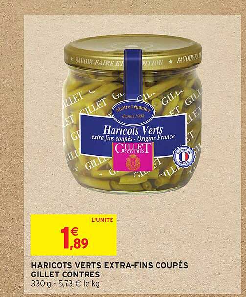 haricots verts extra-fins coupés gillet contres