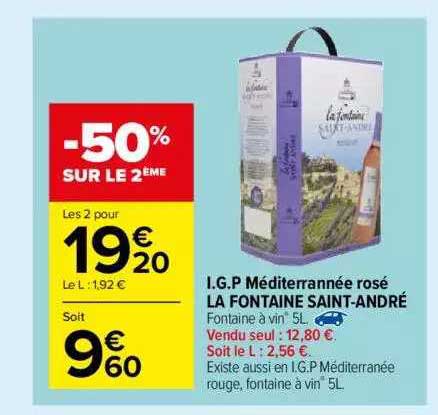 igp méditerrrannée rosé la fontaine saint-andré