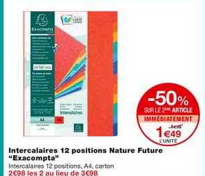 intercalaires 12 positions nature future "exacompta"