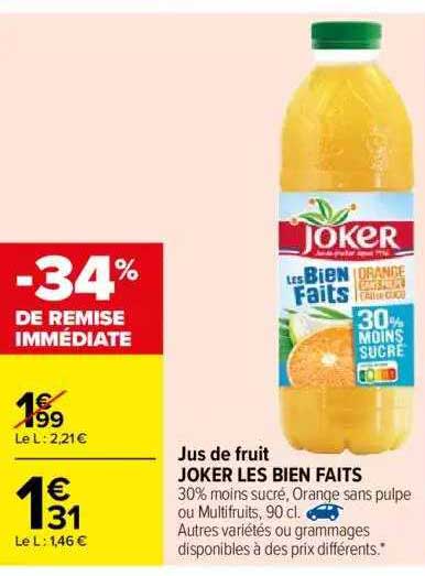 jus de fruit joker les bien faits