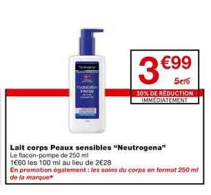 lait corps peaux sensibles neutrogena