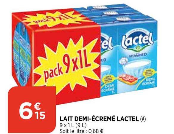 lait demi-écremé lactel