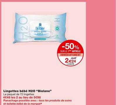 Lingettes Bébé H20 Biolane