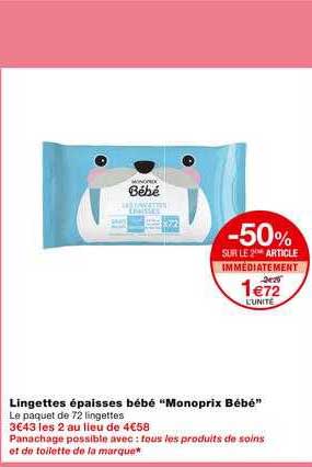 lingettes épaisses bébé "monoprix bébé"