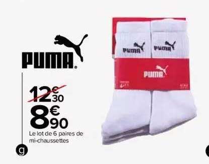 lot de 6 paires de mi-chaussettes puma