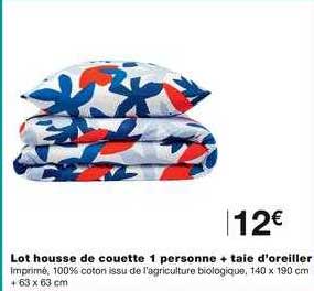 lot housse de couette 1 personne + taie d'oreiller