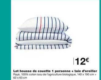 lot housse de couette 1 personne + taie d'oreiller