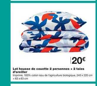lot housse de couette 2 personnes + 2 taies d'oreiller
