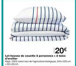 lot housse de couette 2 personnes + 2 taies d'oreiller