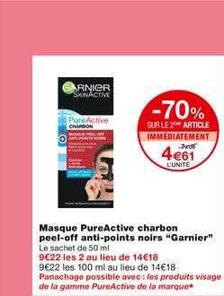 Masque Pureactive Charbon Peel-off Anti-points Noirs "garnier"