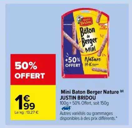 mini baton berger nature justin bridou