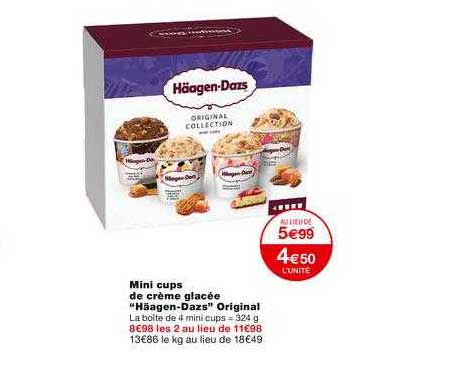mini cups de crème glacée "häagen-dazs" original