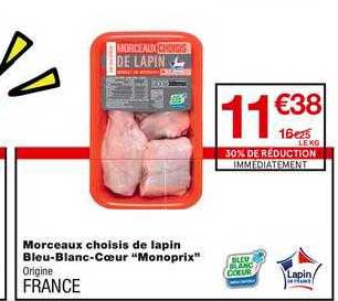 Morceaux Choisis De Lapin Bleu-blanc-coeur Monoprix