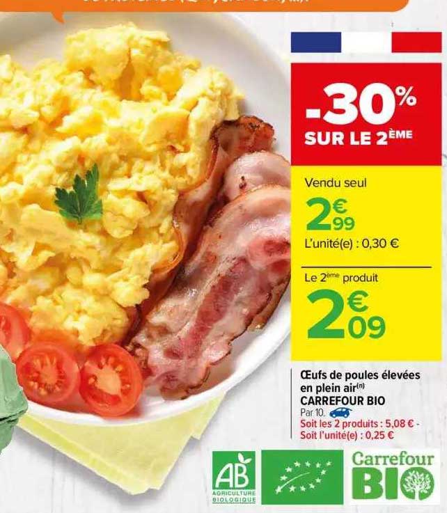 Oeufs De Poules élevées En Plein Air Carrefour Bio