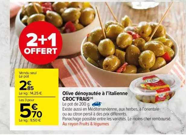 Olive Dénoyautée à L'italienne Croc'frais
