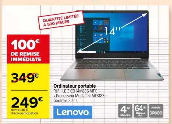 Ordinateur Portable Lenovo 3cb 14m836mtk