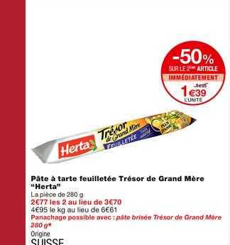 pâte à tarte feuilletée trésor de grand mère "herta"