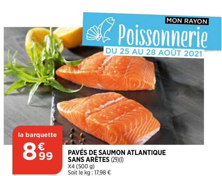 pavés de saumon atlantique sans arêtes