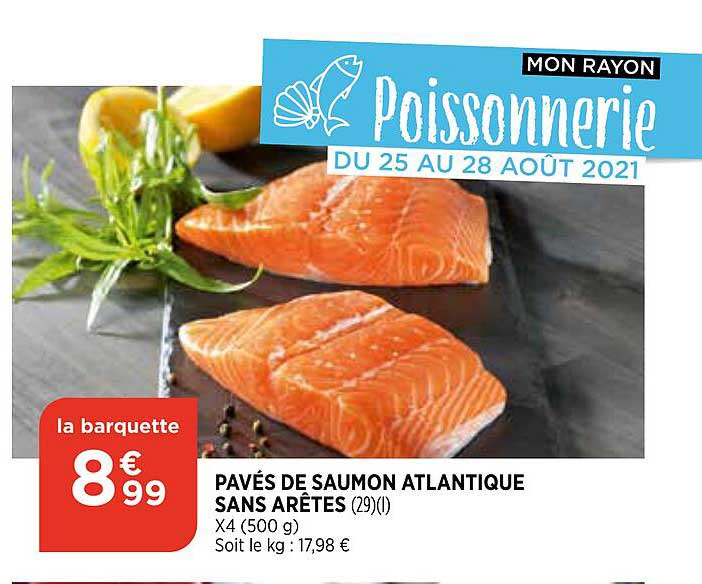 pavés de saumon atlantique sans arêtes