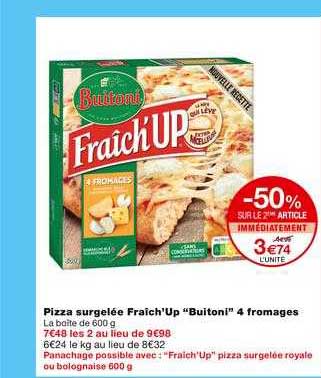 pizza surgelée fraich'up "buitoni" 4 fromages