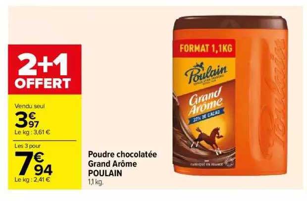 poudre chocolatée grand arôme poulain