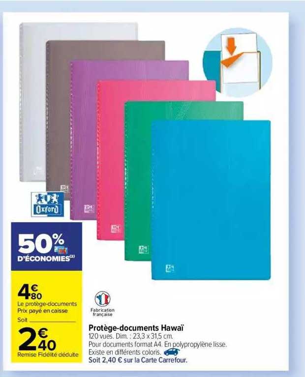 protège-documents hawaï oxford