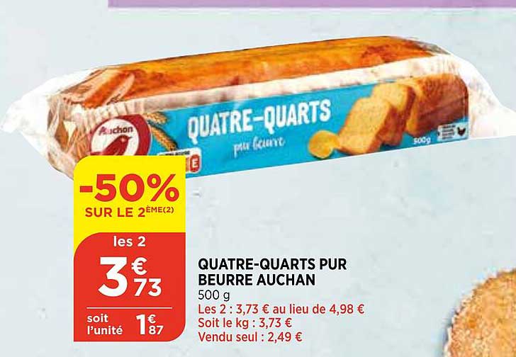 quatre-quarts pur beurre auchan