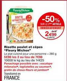 risotto poulet et cèpes "fleury michon"