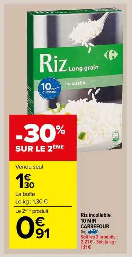riz incollable 10 min carrefour
