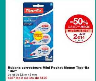 Rubans Correcteurs Mini Pocket Mouse Tipp-ex Bic