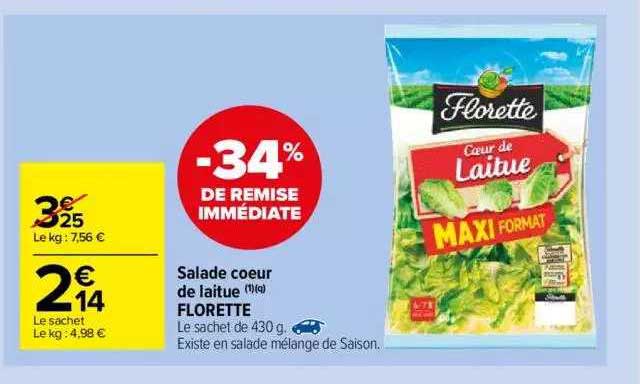 Salade Coeur De Laitue Florette