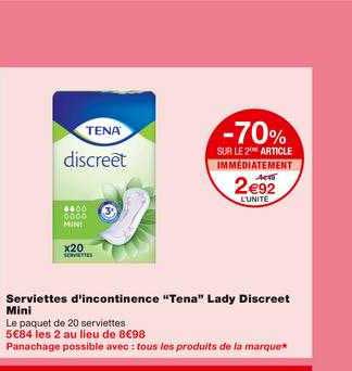 serviettes d'incontinence "tena" lady discreet mini