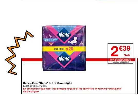 serviettes nana ultr goodnight