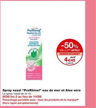 spray nasal "prorhinel" eau de mer et aloe vera