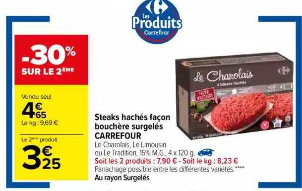 steaks hachés façon bouchère surgelés carrefour