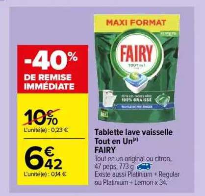 tablette lave vaisselle tout en un fairy