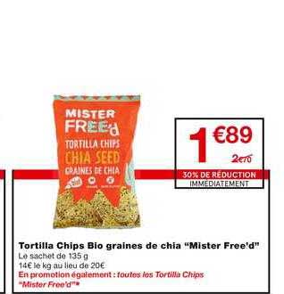 Tortilla Chips Bio Graines De Chia "mister Free'd"