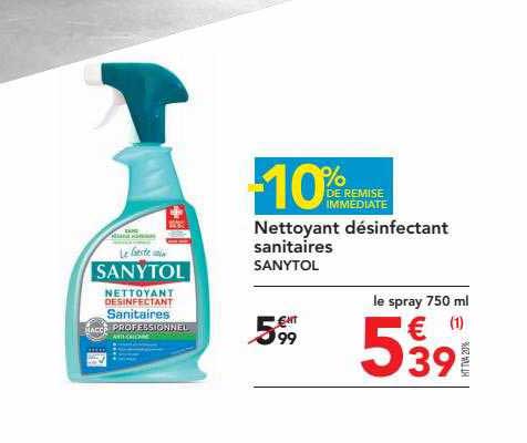 nettoyant désinfectant sanitaires sanytol