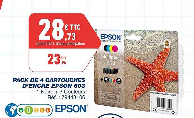 4 cartouches d'encre epson