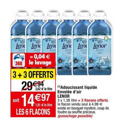 Adoucissant Liquide Encolée D'air Lenor