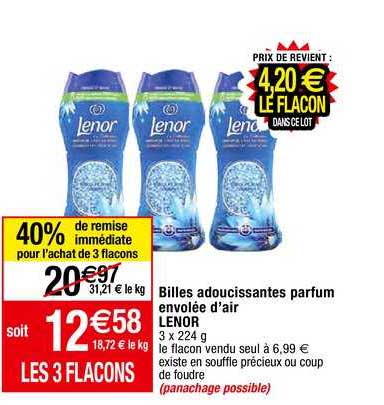 billes adoucissantes parfum envolée d'air lenor