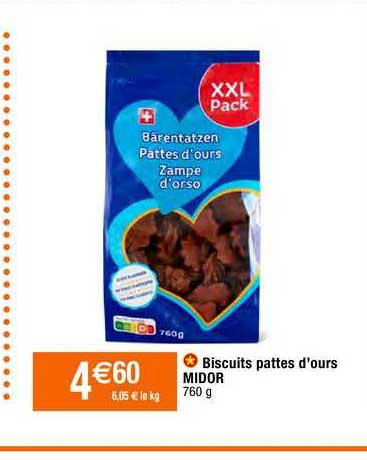 biscuits pattes d'ours midoir