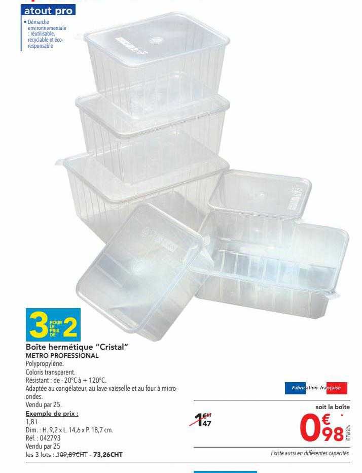 Boîte Hermétique "cristal" Metro Professional