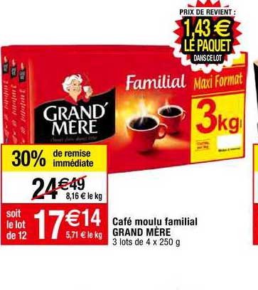 Café Moulu Familial Grand Mère